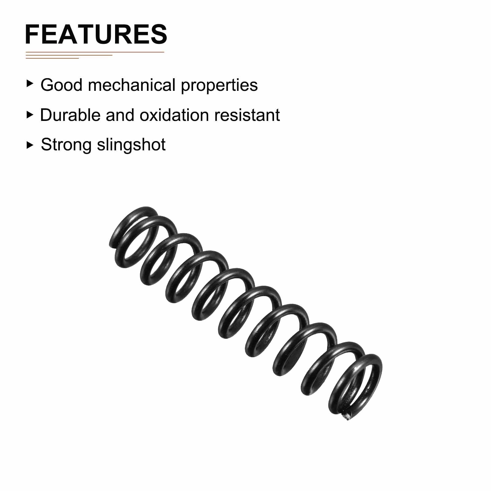 DTGN 1.2x8x35mm(DxODxL) Compression Spring - 20Pack - Good for Machinery - Spring Steel Extension Spring - Black - Image 3