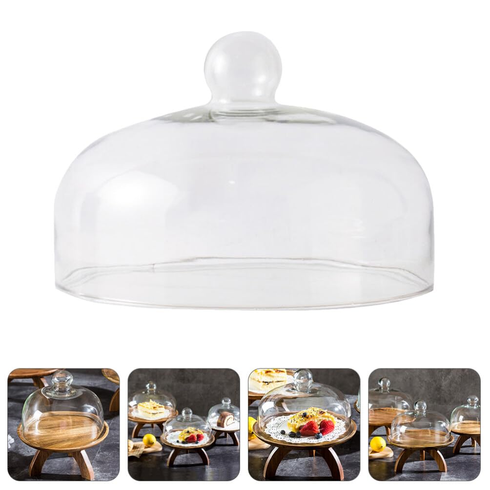 Alipis Cúpula De Cristal para Pastel De 10 0 Pulgadas Cubierta Transparente para Soporte De Pastel Cúpula Redonda para Queso con Mango para Plato De Pastel Plato para Servir Postre