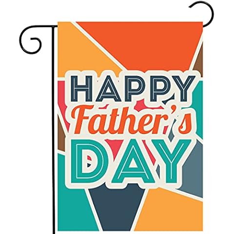 ShineSnow Happy Fathers Day Love Best Great Dad Garden Yard Flag 12"x 18" Double Sided Polyester Welcome House Flag Banners for Patio Lawn Outdoor Home Decor Cover