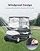KEMIMOTO 600D Golf Cart Enclosure 2 Passenger Up to 54'', Fadesafe Golf Cart Rain Cover Waterproof, Roll-Up Dual Zipper Door Design Compatible with Club Car Precedent/Tempo/Onward, EZGO, Black