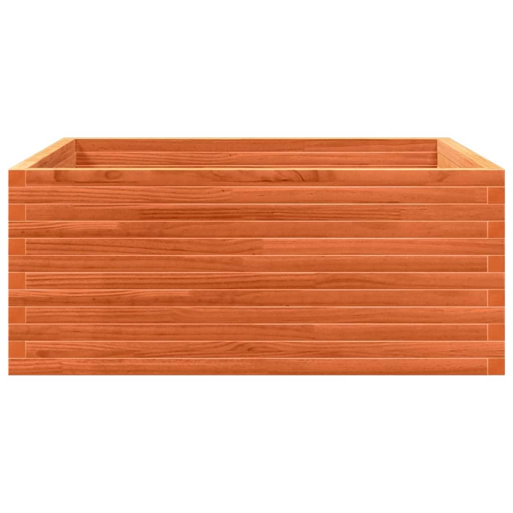 Sadzarka na rośliny z litego drewna sosna 110x110x46 cm Brązowa