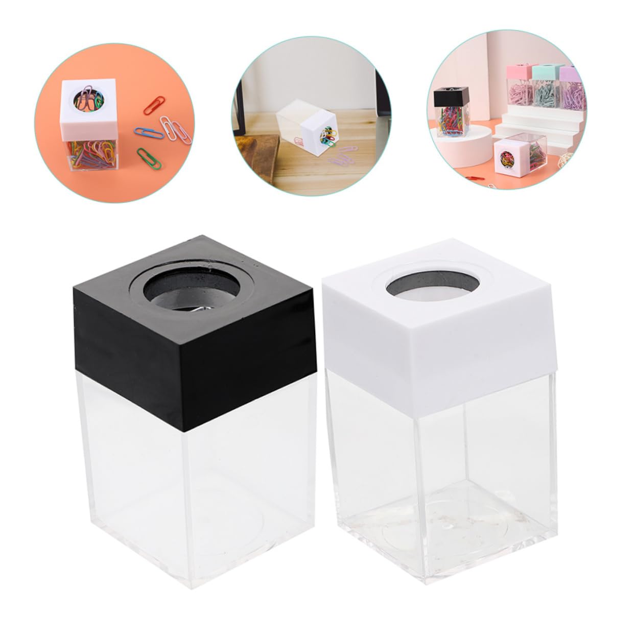 10piezas Organizador Magnético De Clips Recipiente Transparente Para Almacenamiento De Clips y Accesorios De
