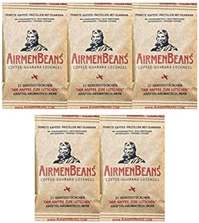 AirmenBeans Airmen Beans 5x Kaffee Pastillen Guarana 105 Stück, 5xDE1001