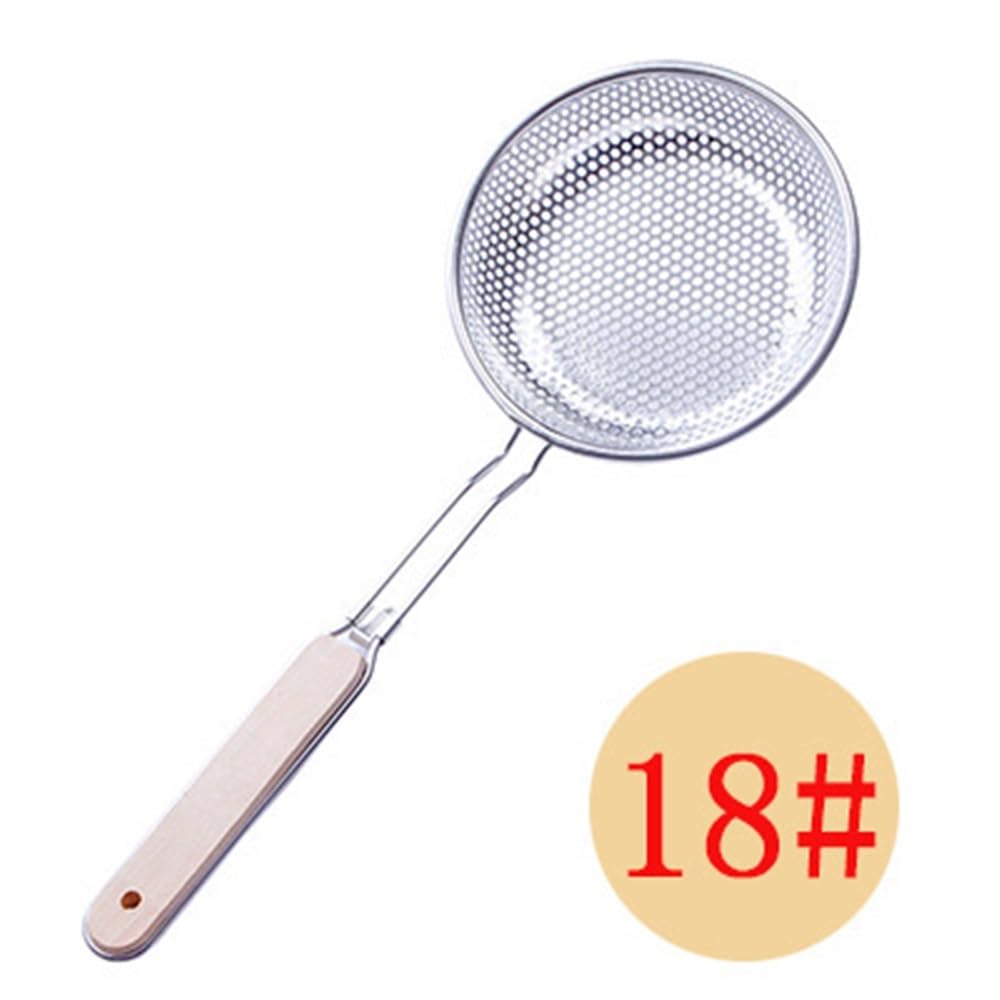 Cesta para freidora Cesta for freír de acero inoxidable con mango madera(Grande)