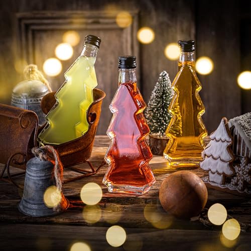 KADAX 5er Set Glasflaschen 200ml mit Schraubverschluss – Leere kleine Flaschen zum Befüllen für Likör, Schnaps, Öl, Essig & Sirup… – Ansicht 2
