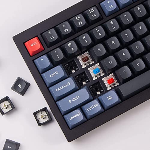 Image of Keychron Q1 QMK /VIA Mechanical Wired Keyboard Knob Version, Hot-Swappable 75% Layout Custom Programmable Macro with Gateron G Pro Red Switch, Double Gasket, PBT Keycaps for Mac Windows Linux