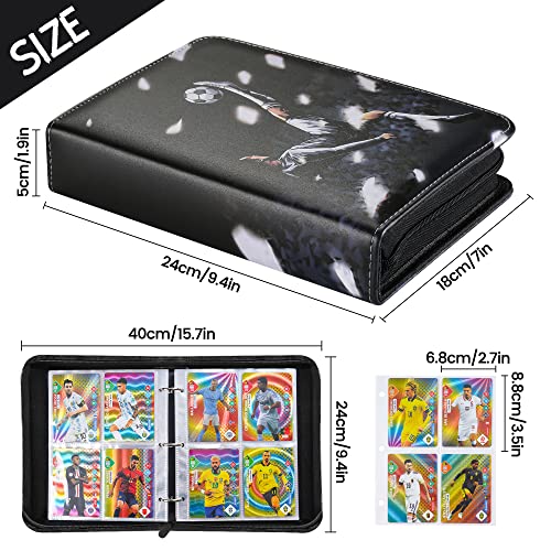 Trading Card Album for Football Binder Card Holder, Fits 400 Cards with 50 Removable Sleeves, Carrying Case Binder Album - Image 2