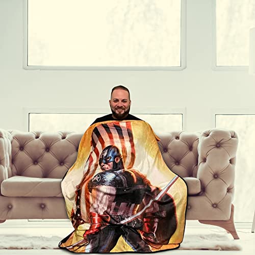 Marvel Captain America Flag Fleece Softest Throw Blanket| Measures 60 X 45 Inches #TOP4