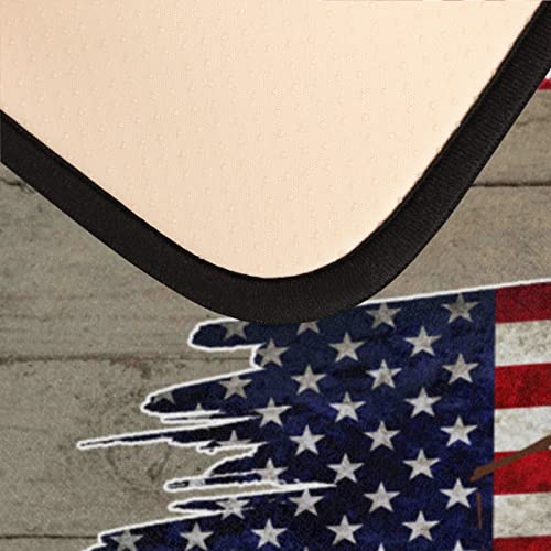 Amerikanische Flagge LKW Badematten Sets 2 Stück Badteppich und U-förmiger WC-Teppich rutschfest saugfähig… – Bild 5