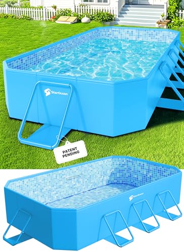 Image of StarOcean 2026 Foldable Pool, Large Non-Inflatable Swimming Pool for Kids,Adult Collapsible Pools Hard Plastic Shell, Oversized Thickened,Portable Folding Kids Pools for Backyard 89 inchx48 inchx20 inch-Dark Blue