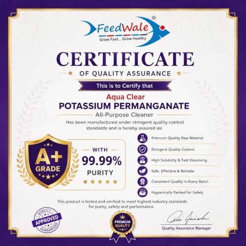 Image of FeedWale Potassium Permanganate KMnO4 Crystals 99.99% Pure | Pond Water Disinfectant | Fish Pond | Aquarium | Aquaculture | Biofloc | Poultry 1kg