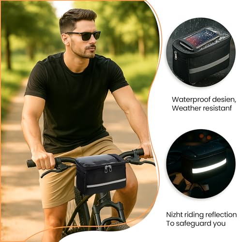 FZSECRIU lenkertasche Fahrrad,fahrradtasche Lenker,Cube ebike Korb,wasserdichte Herren Damen Fahrrad Lenkertasche ,Rennräder, Mountainbikes, Motorradtaschen Zubehör