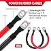 4 AWG Battery Cable 4AWG Gauge Pure Copper Battery Inverter Cables with 3/8 in Lugs Both Ends Power Inverter Wire Set for Automotive Solar Marine Boat RV Car Motorcycle Red and Black (9in)