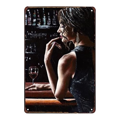 Pin Up Girls Sexy Lady - Metal Tin Sign Retro Vintage Plaque