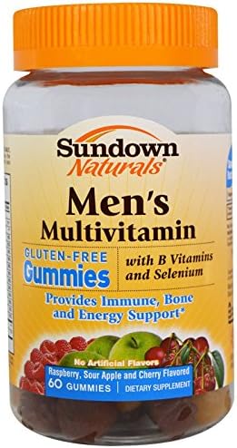 Rexall Sundown Naturals, Men's Multivitamin, Raspberry, Sour Apple and Cherry Flavored, 60 Gummies - 2pc