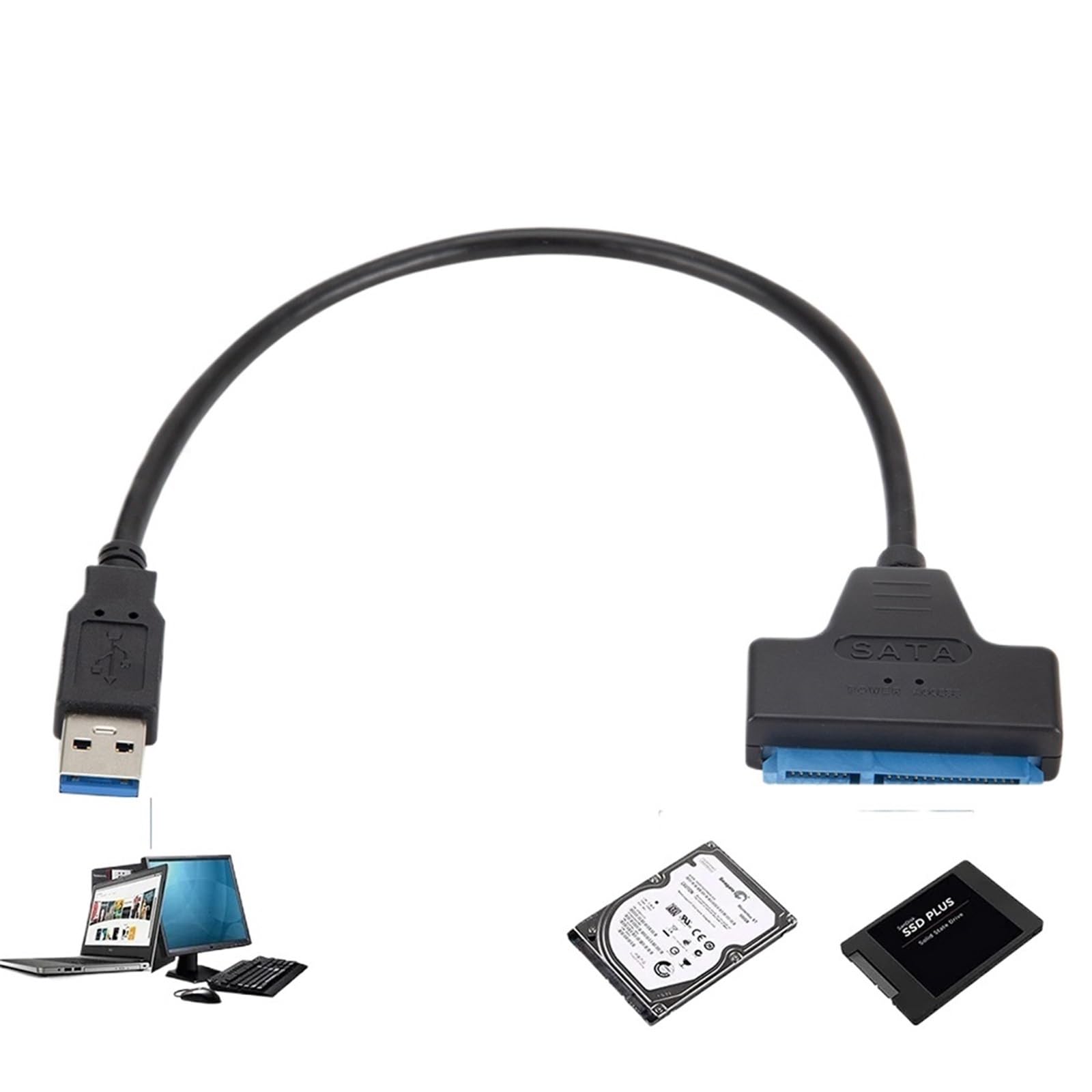 Cavo USB 3.0 2.0 SATA 3 22 pin Adattatore Sata a USB 3.0 Fino a 6 Gbps Cavo convertitore Sata for disco rigido SSD HDD esterno da 2,5 pollici