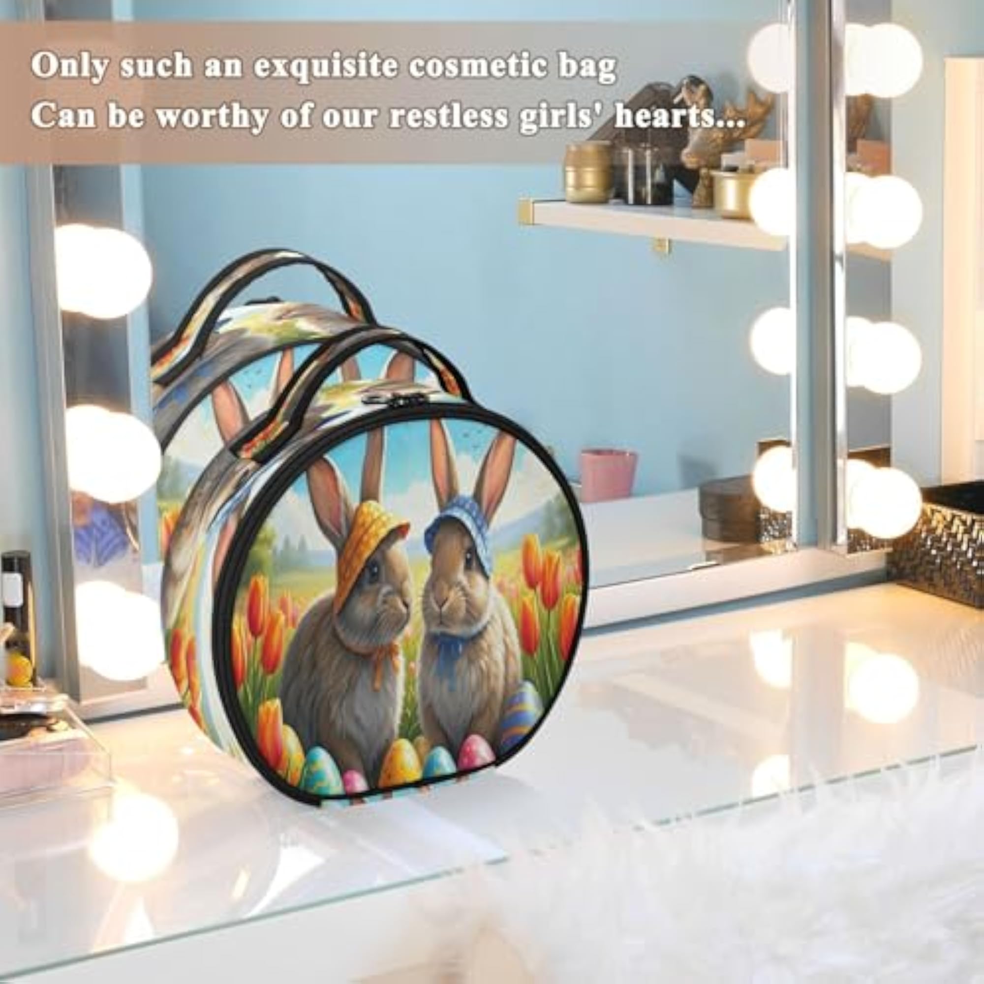 Easter Bunnies Travel Makeup Case