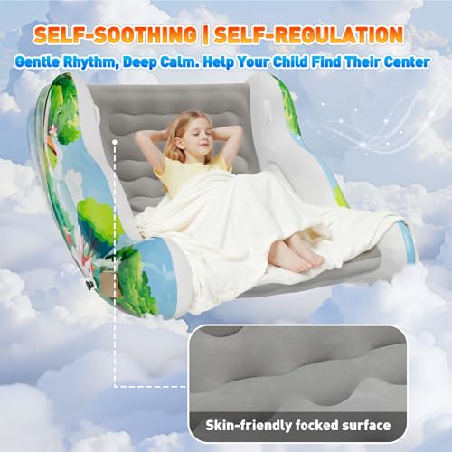 Sensory Chair for Kids, Inflatable Rocking Chair for Kids with Autism & ADHD, Air Cloud Rocker for Toddler as 3 4 5 6 7 8 Year Old Boy Girl Gifts, Autism Sensory Products Training Body Coordination by Crakrora - Image 4