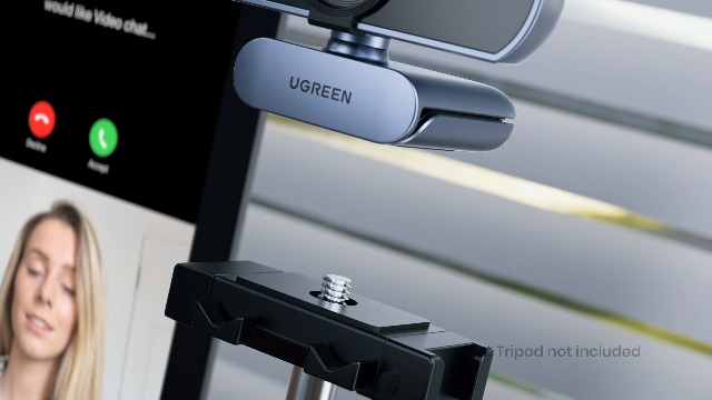 UGREEN Webcam Full HD 1080P 30FPS Caméra USB PC Mise au Point Fixe Deux Micro 360 Degrés