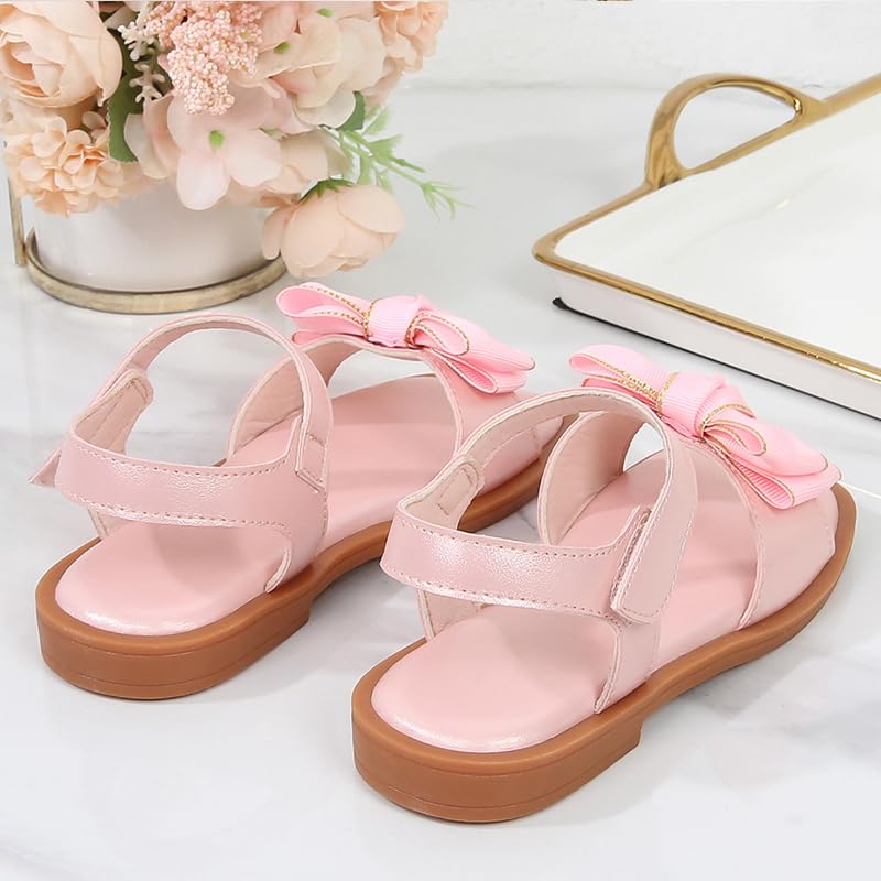 Image of kkdom Girls Cute Heart Sandals Open Toe Summer Flats Dress Sandals Shoes