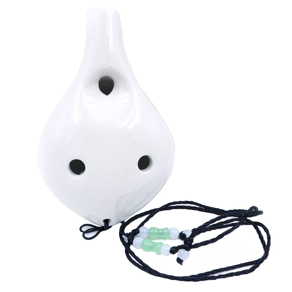 Alnicov Dipinto a mano "Lotus" 6 fori Ocarina, bottiglia di vino stile Alto C Ocarina, perfetto per principianti
