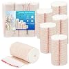 Premium Elastic Bandage Wrap 3 inch 6 Pack Reusable Versatile Self-Closing Compression Bandage Wraps for Ankles, Wrists Knee, Tummy and Body Cotton Lymphedema Wraps for Legs Latex-Free