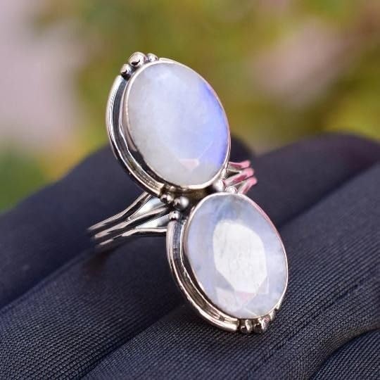 Moonstone Ring, Designer Band Ring, 925 Silver Ring,Handmade Ring,Events Ring,Women Ring, Wire rape Ring, Beautiful Gift Ring, Duel Stone Ring