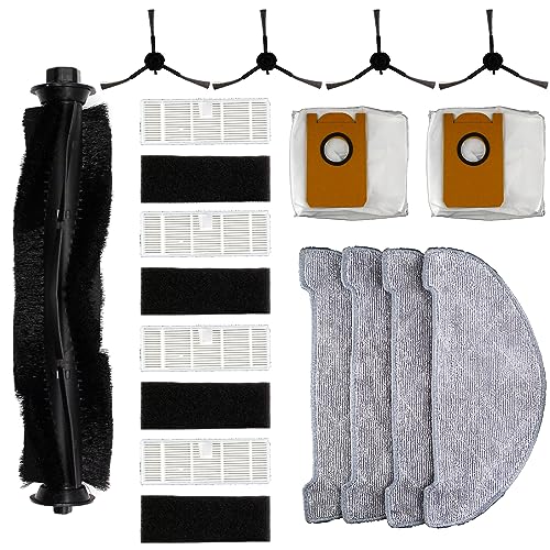 Waremax Ersatzteile für Honiture Q6 Pro für Laresar L6 Pro für Imou L11 Pro für AIRROBO T10+ für Neabot N2 Saugroboter 1 Hauptbürsten 4 Seitenbürsten 4 Filter 4 Mopp Wischtücher 2 Staubbeutel