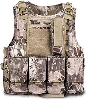 Toyfun Kids Tactical Vest Kit Woodland Camo Combat Assault Waistcoat Army/Military/Police Style, Adjustable