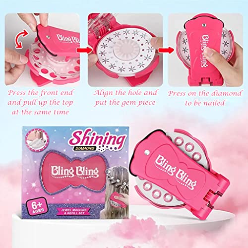 Image of MAYCREATE Quick Hair Gem Stapler, 180pcs Rhinestone Kit, Bling Styling