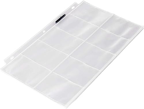 Amazon Basics Soporte de plástico para tarjetas de visita, fundas protectoras para carpeta de 3 anillas, transparente, paquete de 25