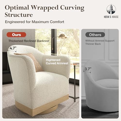 Sillón Giratorio Blanco con Tapizado Suave miniatura 6