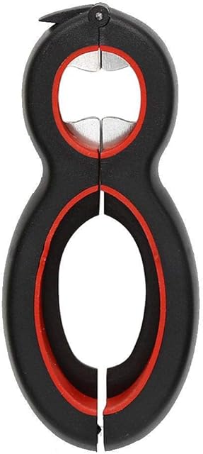 Ainkou Stainless Steel Jar Opener 6 in 1 Multi Function Jar Opener Manual Opener Get Lids Off Easily Portable Lid Twist Off Non-Slip Can Bottle Opener