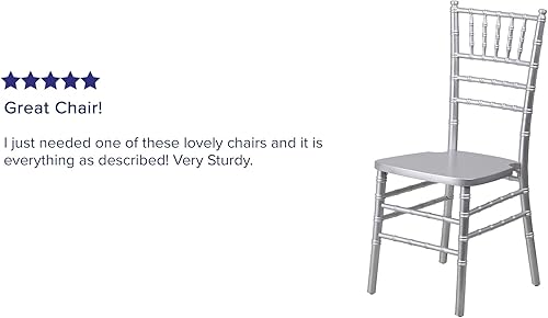 Miniatura 68 de Flash Furniture Silla Chiavari de madera plateada de la serie HERCULES