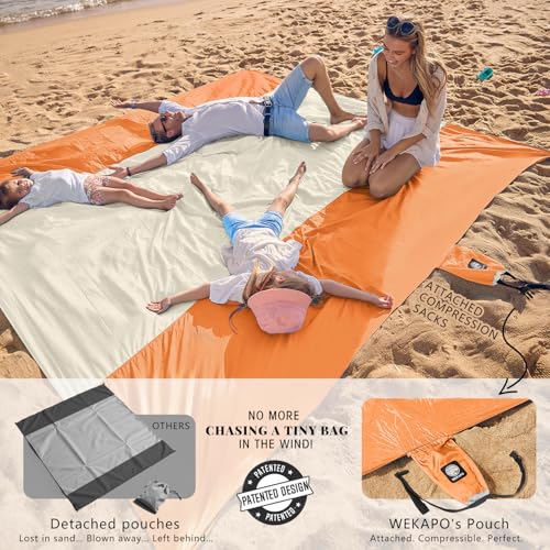 image for WEKAPO Beach Blanket - Sandproof Waterproof Extra Large Beach Mat | Ov
