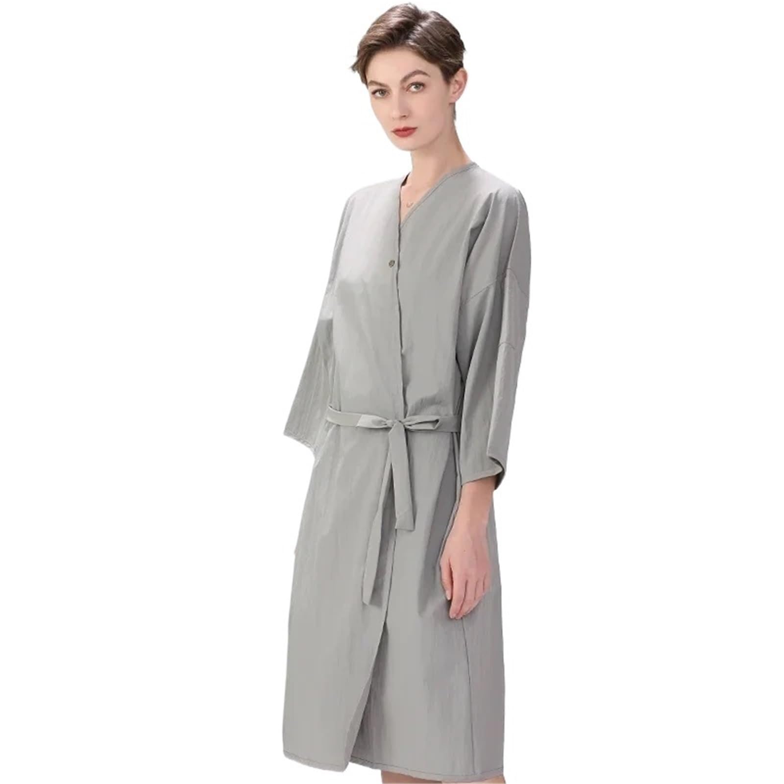 Tela para Cortar El Pelo Bata de peluquería, Bata de Cliente, Albornoces de Mujer, Capa de Corte de Pelo, Ropa de peluquería Profesional, Delantal de peluquería Capa Peluqueria(Gray)