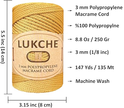 Hilo de macramé de polipropileno resistente de 3 mm para tejer bolsos duraderos 4