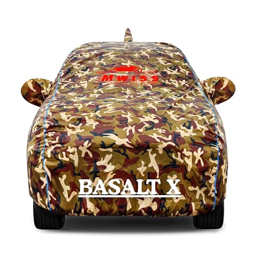Image of Waterproof Car Cover for Citroen Basalt X | Dustproof, UV & Scratch Resistant Soft Cotton Lining | Triple Stitched, Mirror Pockets & Elastic Hem | Jungle