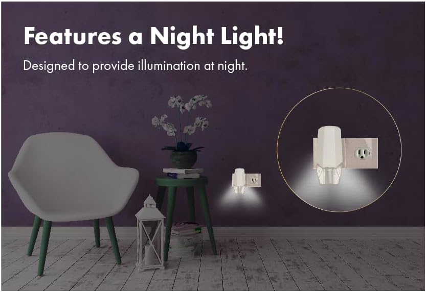 Miniatura 5 de Arm & Hammer Kit de iniciación de aceite perfumado enchufable, 1 calentador con luz nocturna + 4 recargas, eucalipto, ecológico, aceites esenciales