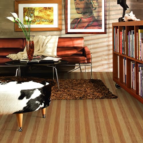 MORCART 12\" x 12\" Peel and Stick Floor Tile, 10 PCS Vinyl Plank Flooring for Renters, Self Adhesive Waterproof Tile Sticker for Bedroom, Kitchen, Living Room (Sand Yellow)