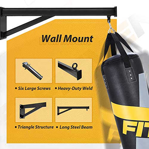 FITVEN Punching Bag with Wall Bracket for Man Women Kids, Indoor/Garden Boxing Bag, Heavy Bag for MMA Kickboxing - 50LB - Thumbnail 2