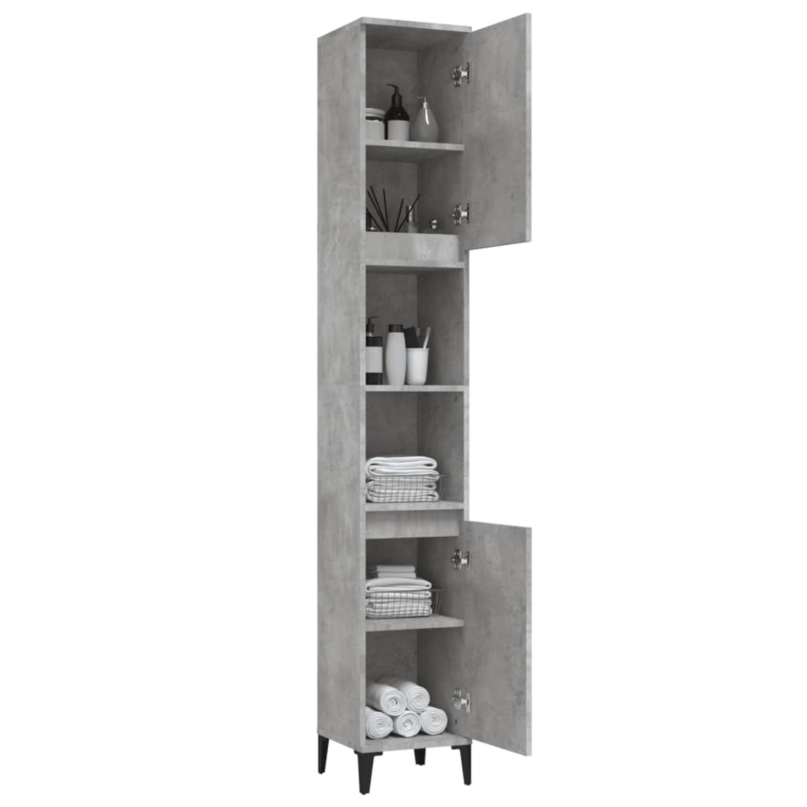 Homgoday Muebles de baño gris cemento 30 x 30 x 190 cm madera multicapa muebles de interior para salón, oficina o dormitorio