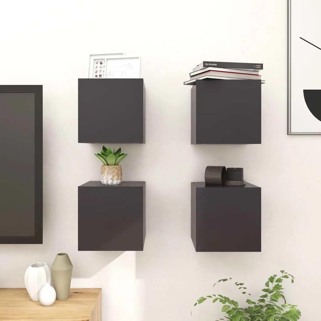 vidaXL 2X Muebles de Pared para TV Soporte Muebles Aparador Estante Salón Sala de Estar Decoración Entretenimiento Blanco 30,5x30x30 cm