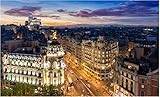 YsKYCp Puzzle 1000 Piezas,Rompecabezas El Horizonte De La Noche Donde La Gran Vía Y La Calle Alcalá Se Encuentran