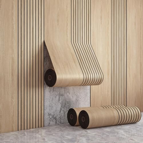 GZGLZDQ Papel Pintado Autoadhesivo, Papel Pintado Pared Grosor 3,0 mm 3D Decorativo, PVC Papel Pintado Madera y Vinilo, Impermeable Cortable a Medida, para Salón, Dormitorio(Natural wood)