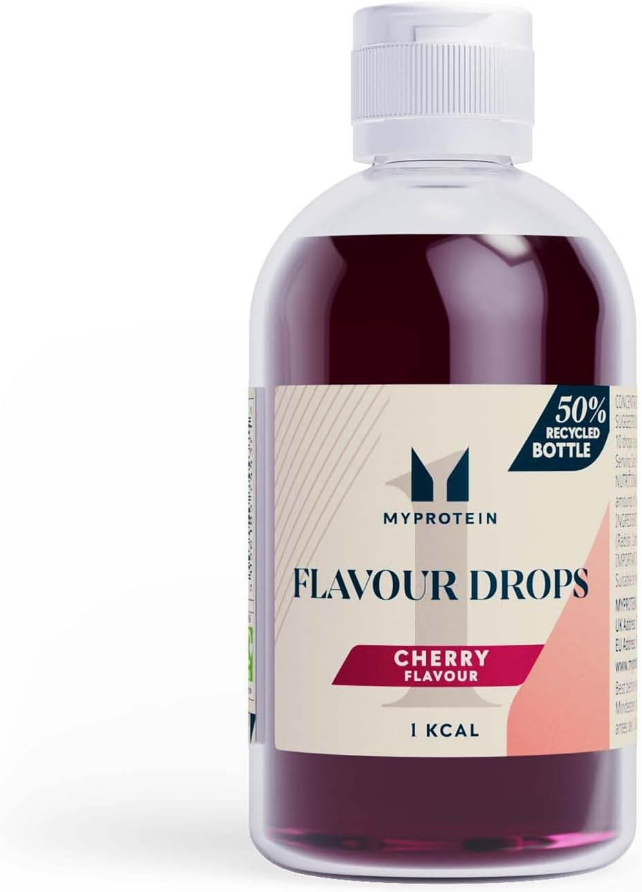 Myprotein FlavDrops Liquid Sweetener | Natural Flavour Enhancer for Protein, Oats, Coffee & More | Sugar-Free & Easy to Mix | Cherry 50 ml