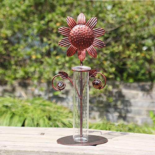A Ting Metal And Glass Easy Read 7 Inch Garden Rain Gauge,Sunflower #TOP1