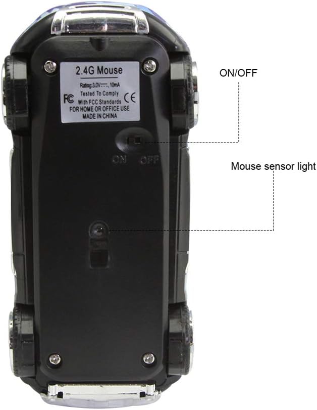 Wireless Car Mouse Sport Car Shape 3 Button Computer Mice 2.4ghz Cordless 1600dpi Optical Gaming Mouse with USB Receiver for PC Desktop Laptop Gift (Camouflage Blue)