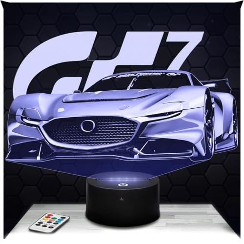 Lampephoto.fr - Lámpara 3D Gr. Turismo 7 Videojuego Carrera Automovilística Videojuegos Regalo Geek Hombre, Gamer, Luz Nocturna Táctil Led, Idea Regalo Navidad Cumpleaños Hombre Mujer