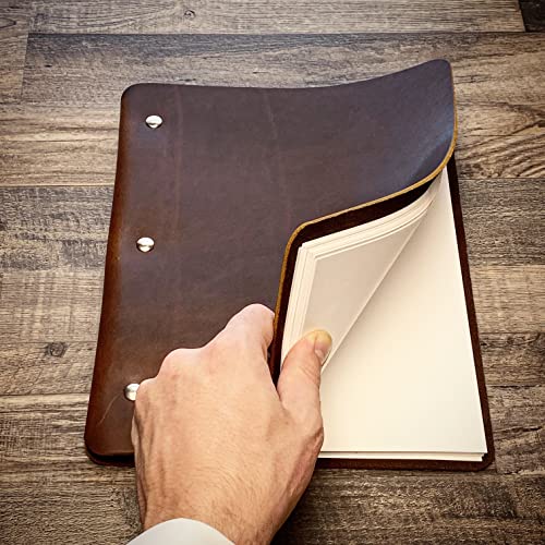 Murdy No. 1 Slim Cut Refillable Leather Binder (Americano) - Thumbnail 3